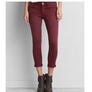 American Eagle crop jegging - maroon/ burgundy